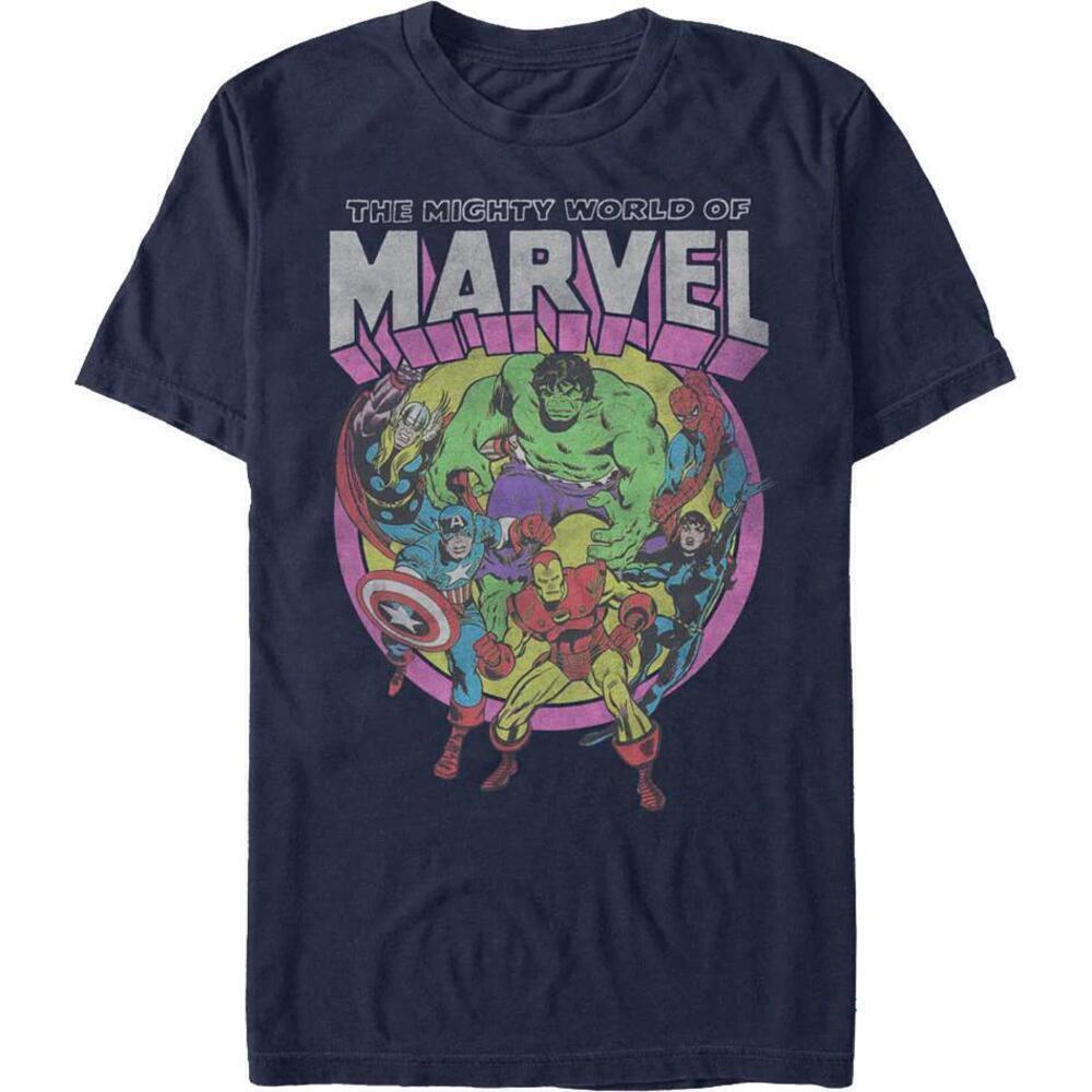 The Mighty World Of Marvel Comics Superhero Graphic Fan T-Shirt